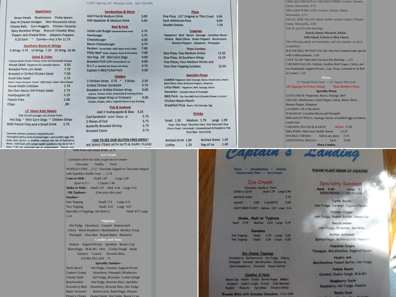 Captain's Landing Restaurant Menu