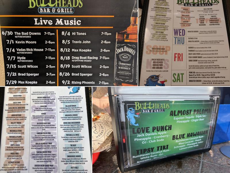 Bullheads Bar & Grill Restaurant Menu