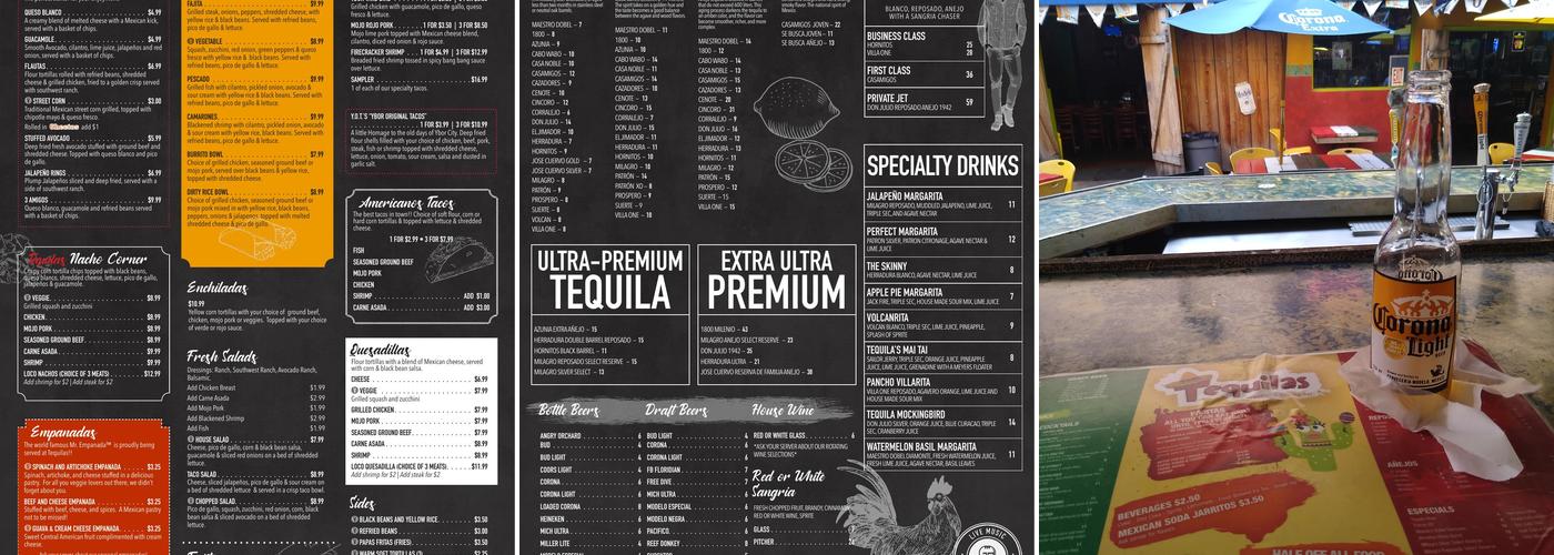 Tequilas Ybor Menu