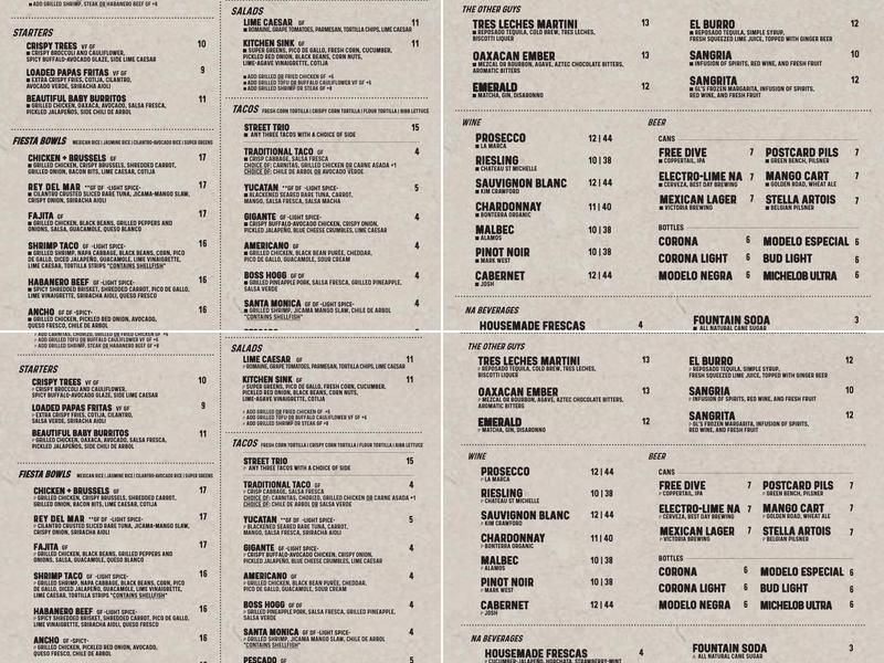 Green Lemon Menu