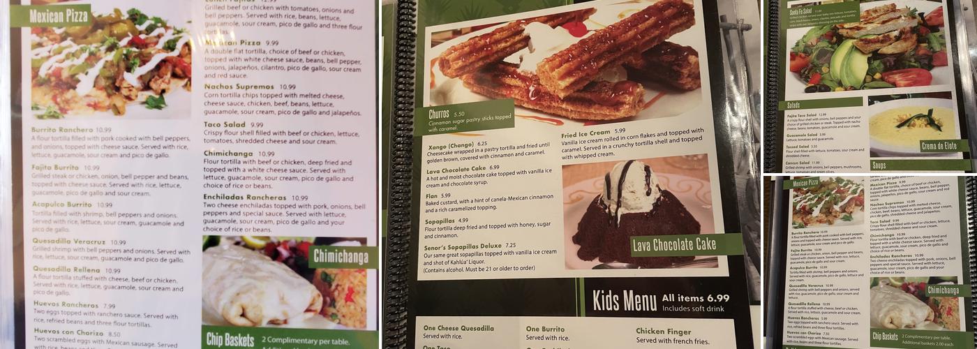 Señor Tequila Mexican Grill - Westchase Menu