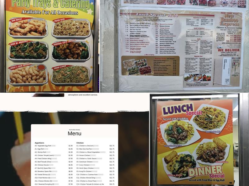 New Bamboo Express Menu