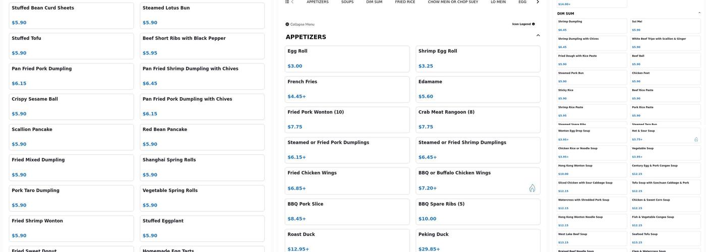 Ho Ho Choy Chinese Restaurant Menu