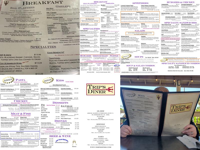 Trip's Diner Menu