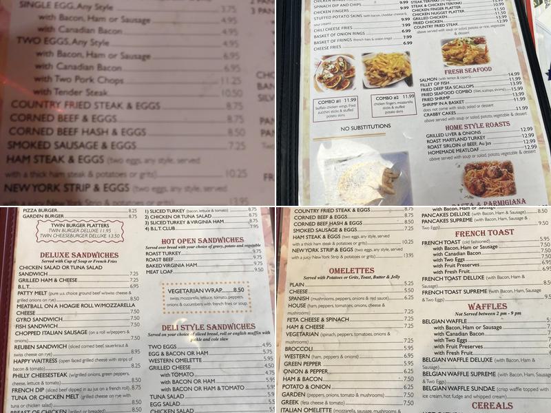 Three Coins Diner Menu