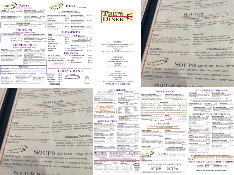Trip's Diner Menu
