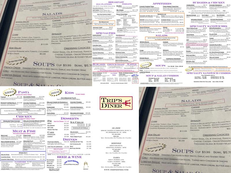 Trip's Diner Menu