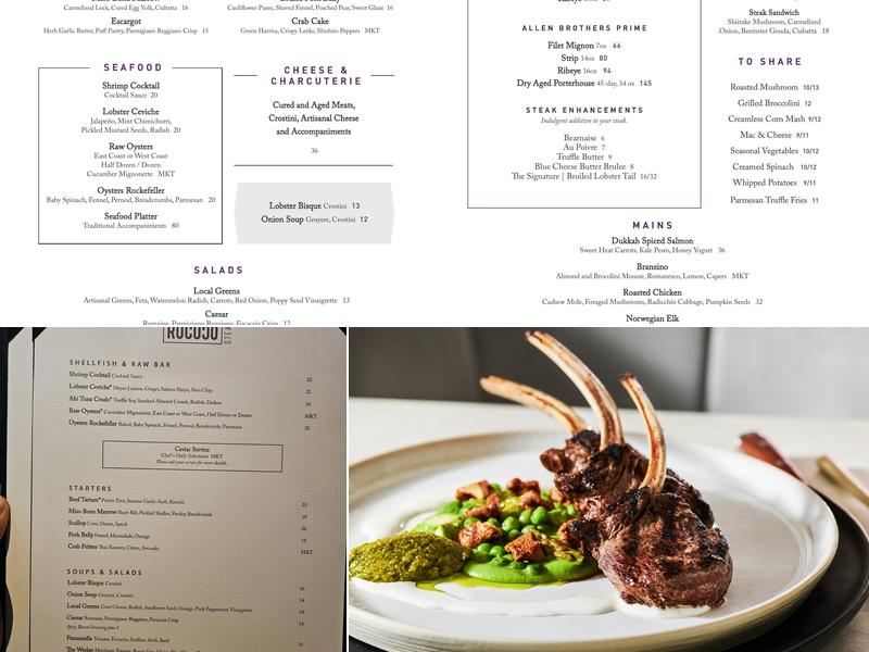 Rococo Steak Menu