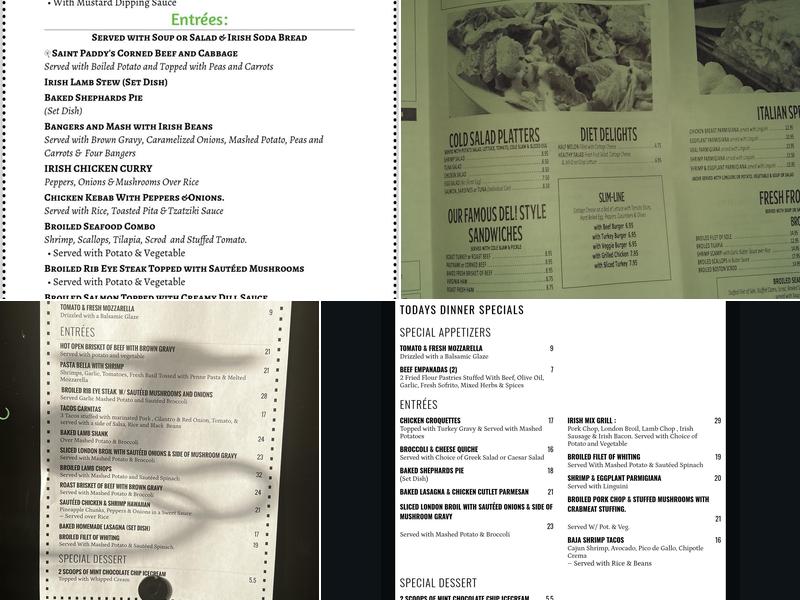 Clairmont Diner Menu