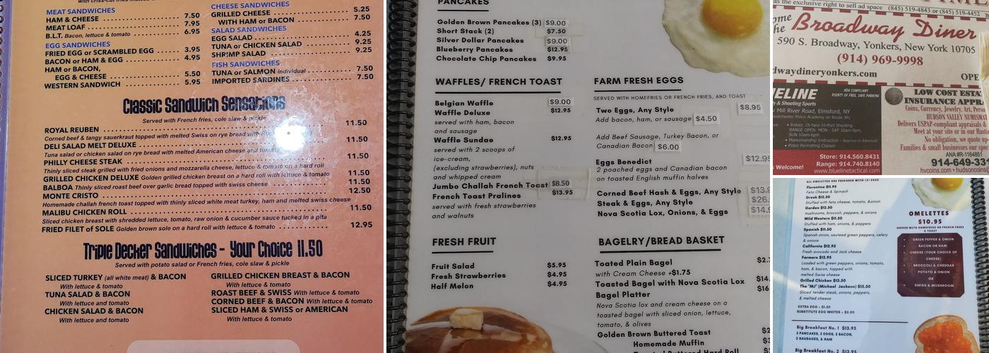 Broadway Diner Menu