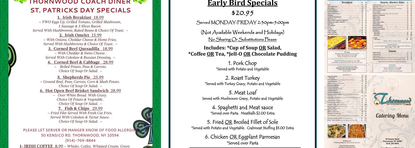Thornwood Coach Diner Menu