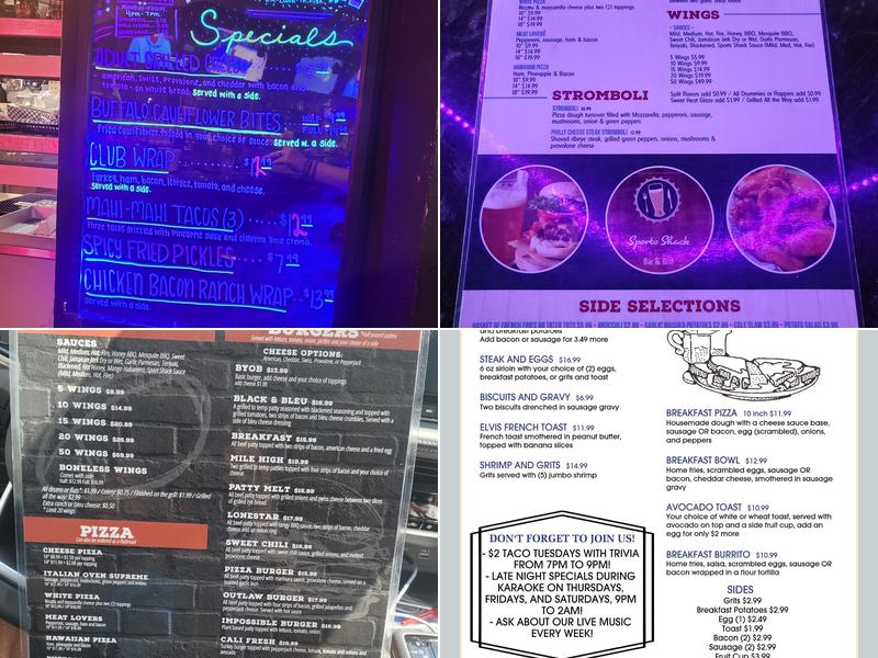 Luke's Sports Shack Bar & Grill Menu