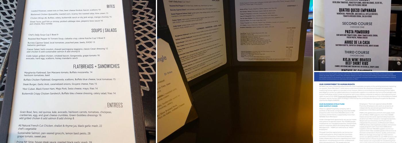 211 Restaurant Menu