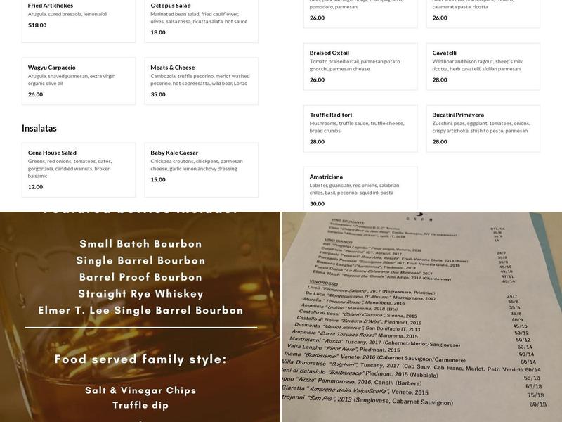 Cena Menu