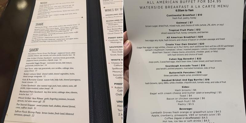 Café Waterside Menu