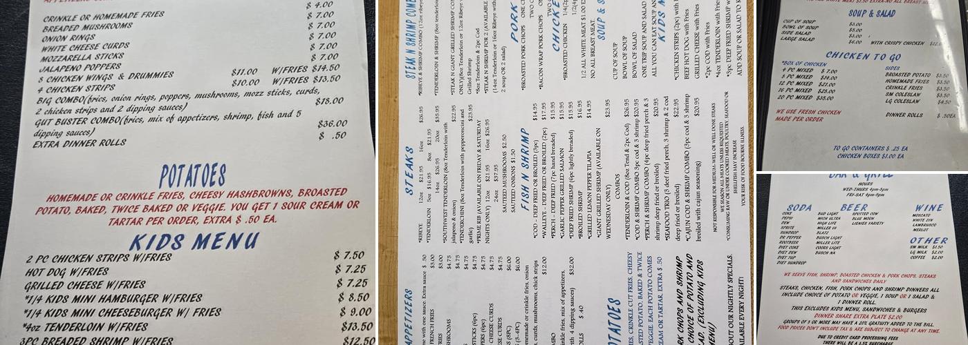 Meyer's Clint-Mar Supper Club Menu