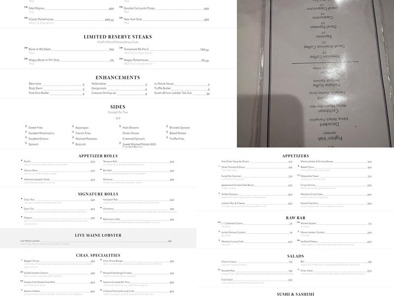 Rothmann's Steakhouse Menu