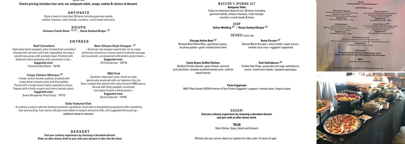 Maestro's Restaurant Menu