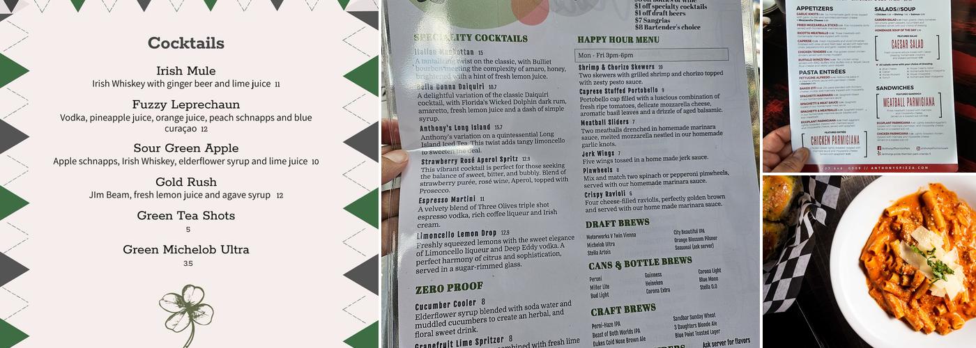 Anthony's Thornton Park Menu