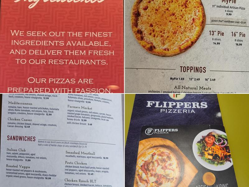 Flippers Pizzeria Menu