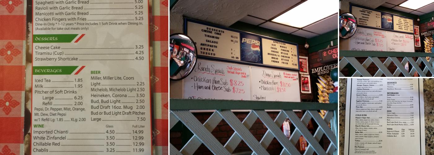 Paisano's Pizza 'N Pasta Menu