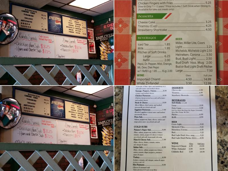 Paisano's Pizza 'N Pasta Menu