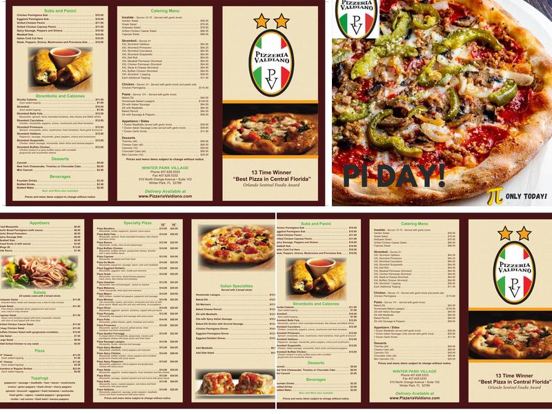 Pizzeria Valdiano Menu