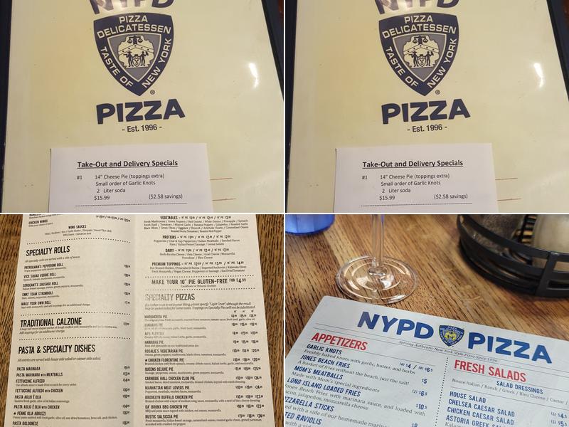 NYPD Pizza Menu