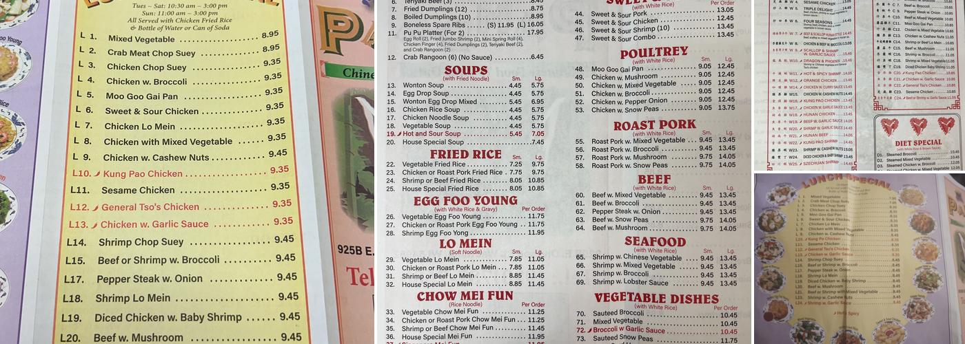 Panda Restaurant Menu