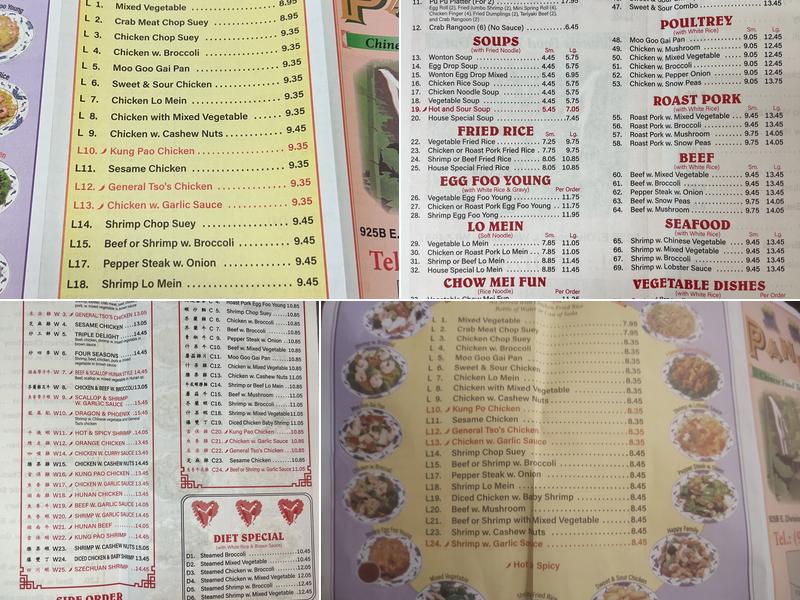 Panda Restaurant Menu