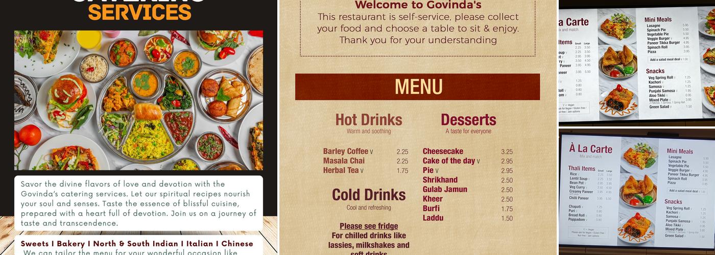 Govinda's Pure Vegetarian Restaurant Menu