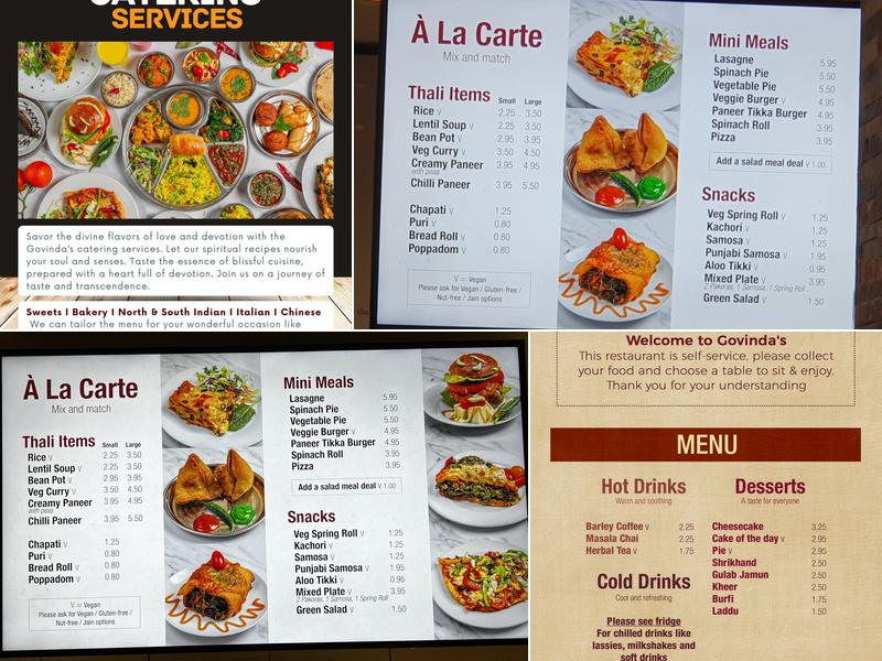 Govinda's Pure Vegetarian Restaurant Menu