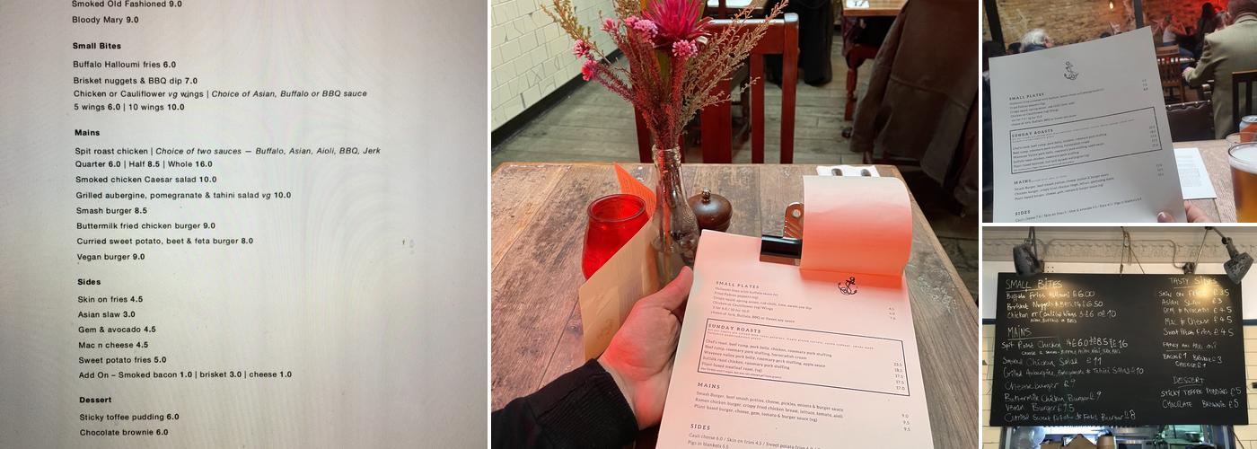 Old Ship Hackney Menu