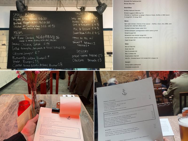 Old Ship Hackney Menu