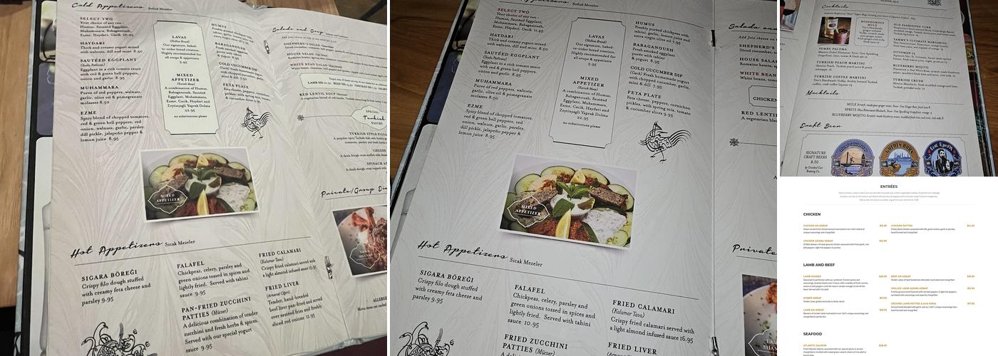 Bosphorous Turkish Cuisine - Dr. Phillips Menu