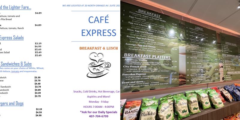 Cafe Express Menu