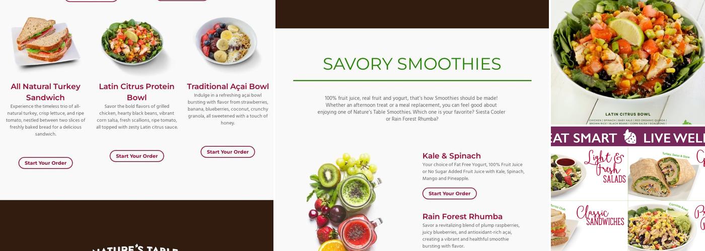 Nature's Table Café Menu