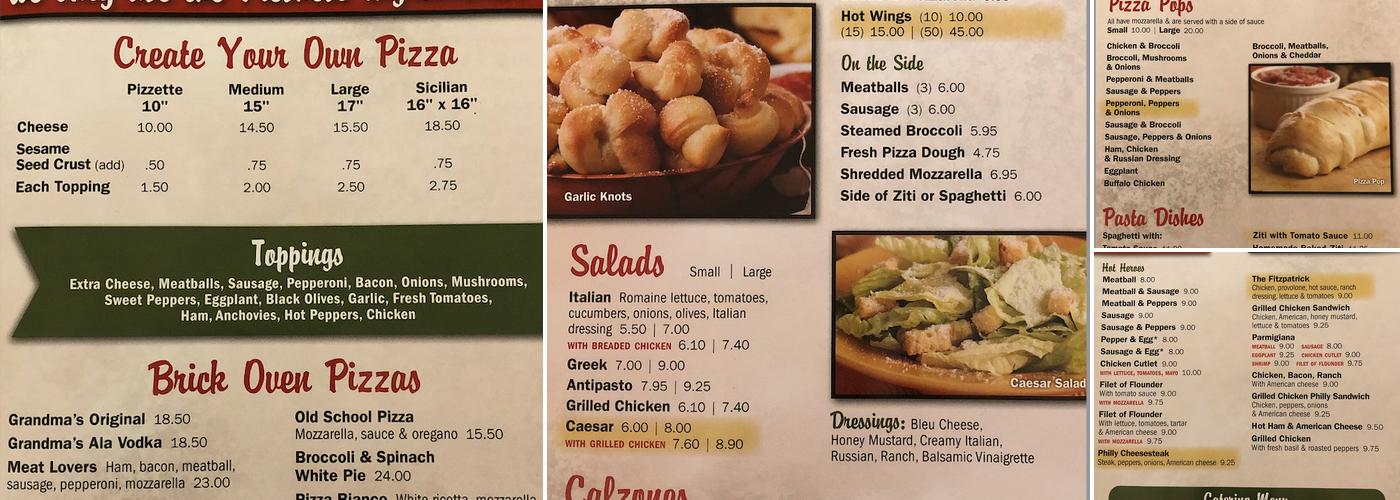 The Pizza Shoppe Menu