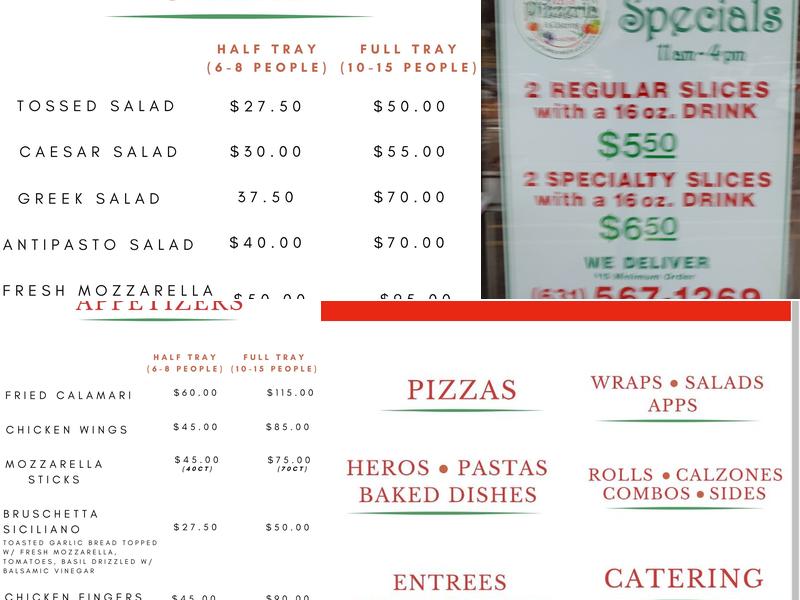 Sal's Pizzeria and Catering Menu