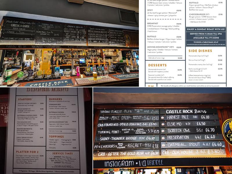 The Vat & Fiddle Menu