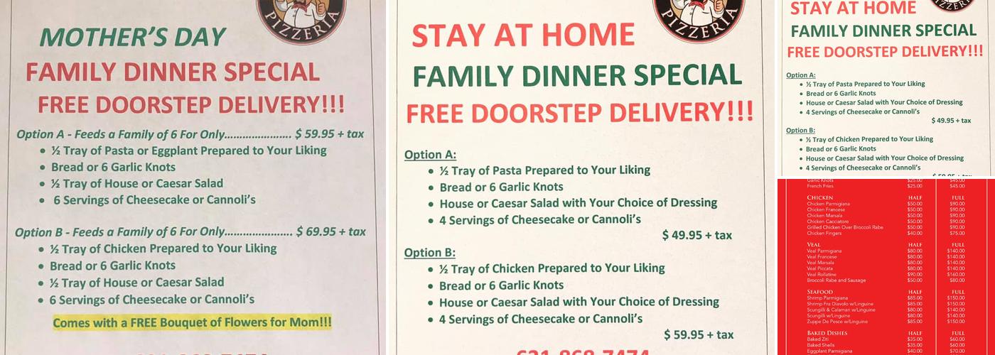 The Bistro Pizzeria Menu