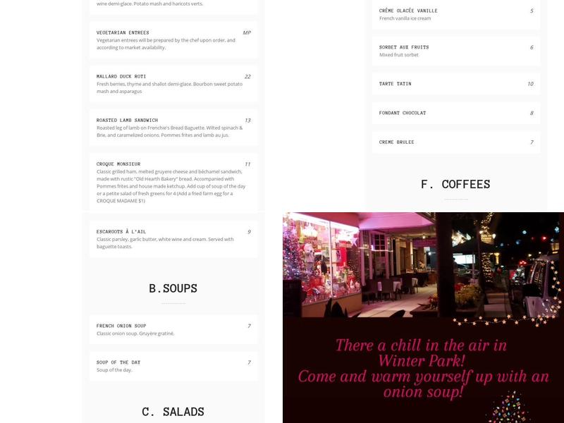 Café de France Menu