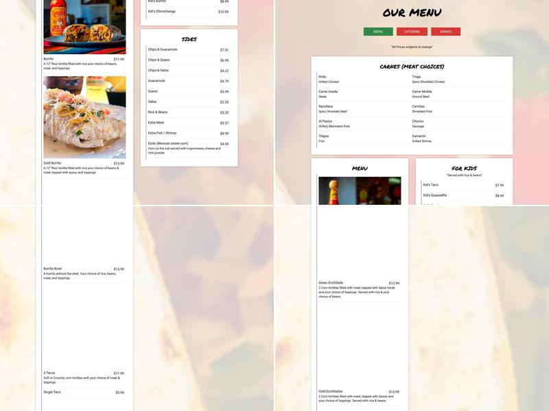 Tacos El Rancho Menu