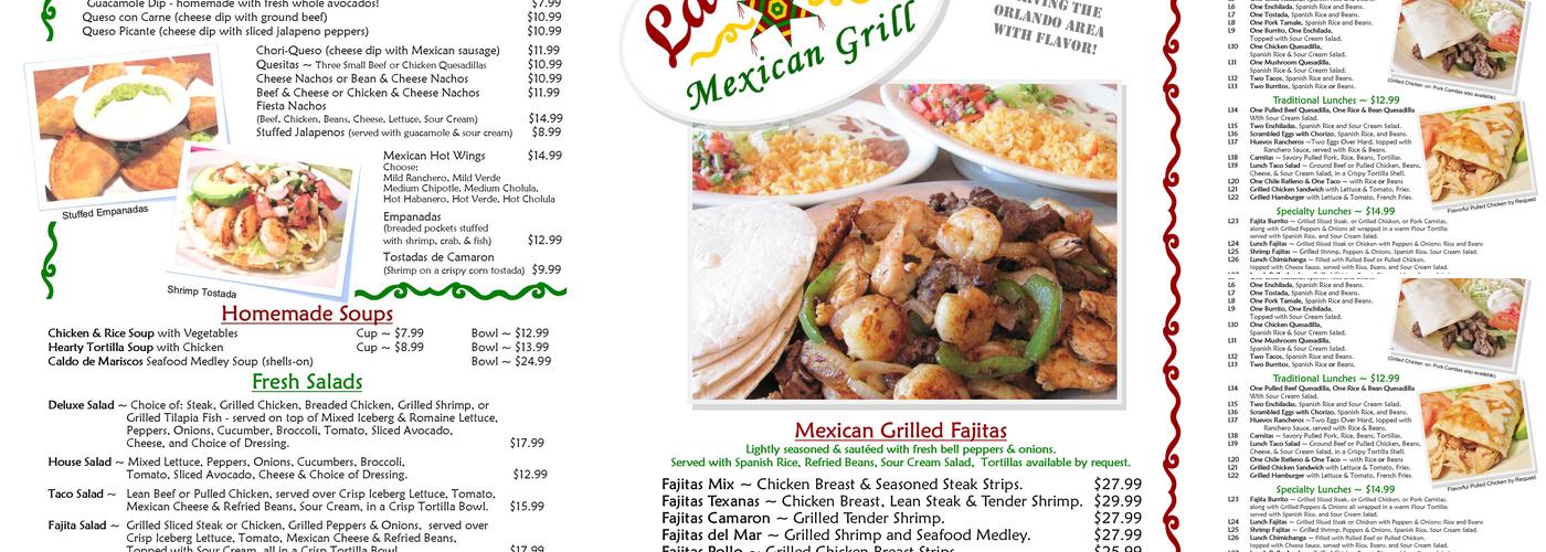 La Fiesta Mexican Grill Menu