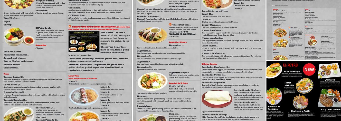 El Potro Mexican Restaurant Menu