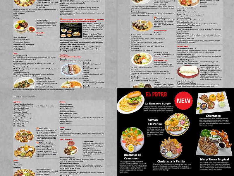 El Potro Mexican Restaurant Menu