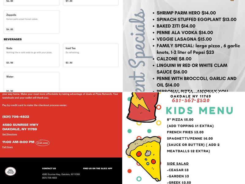 Pizza Network Menu