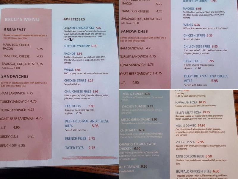 Kelli's Menu