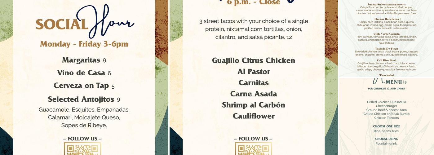 Agave Azul Kirkman Menu