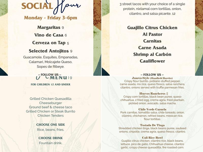 Agave Azul Kirkman Menu
